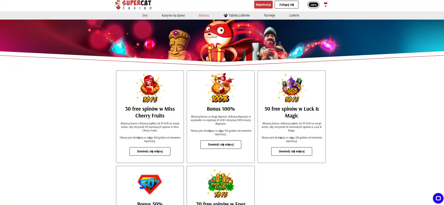 Aktualna sekcja promocji SuperCat