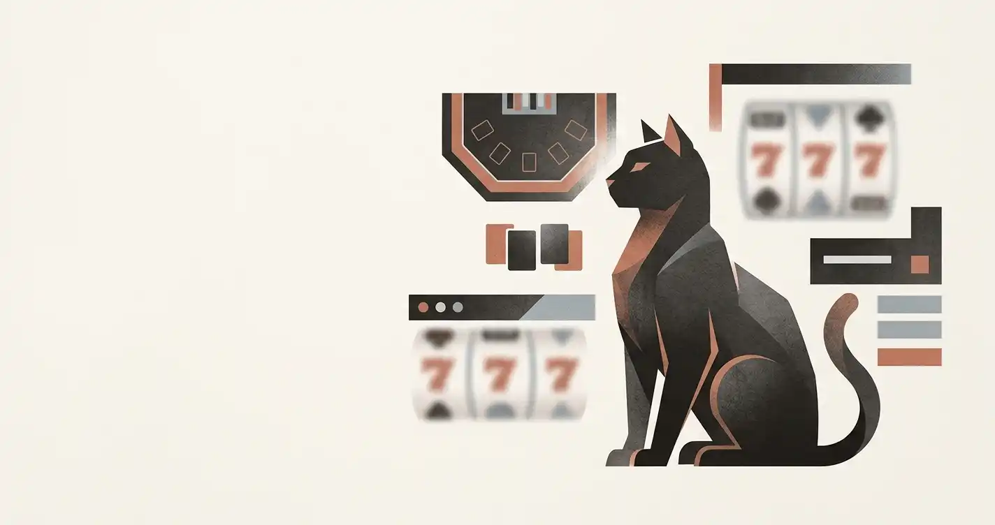 Ilustracja motywu kota i kasyna internetowego